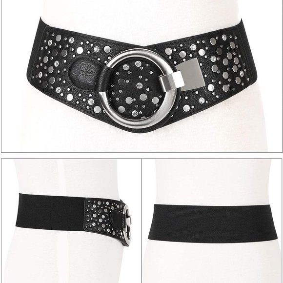 Women\'s Fashion Vintage Wide Elastic Waist Belt